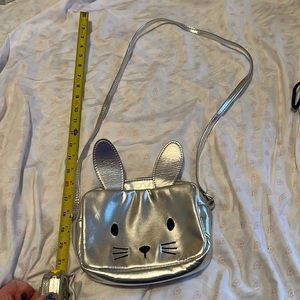 Cat and Jack Bunny Purse - silver kids EUC